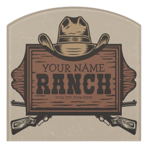 Personalized NAME Cowboy Guns Western Ranch Sign