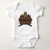 Personalized NAME Cowboy Guns Western Ranch Sign Baby Bodysuit