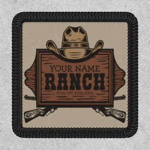 Personalized NAME Cowboy Guns Western Ranch Sign  Patch