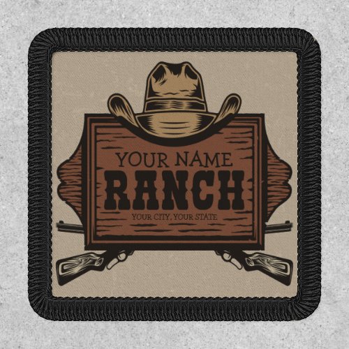 Personalized NAME Cowboy Guns Western Ranch Sign  Patch