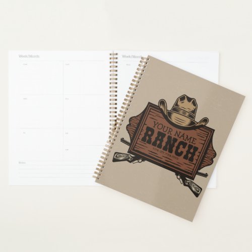 Personalized NAME Cowboy Guns Western Ranch Sign  Planner