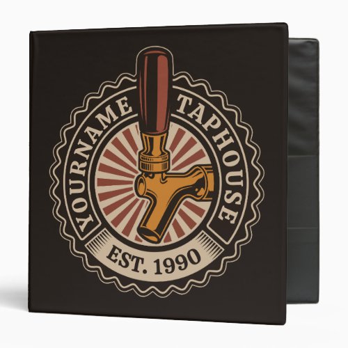 Personalized NAME Craft Beer Taphouse Brewery Bar  3 Ring Binder