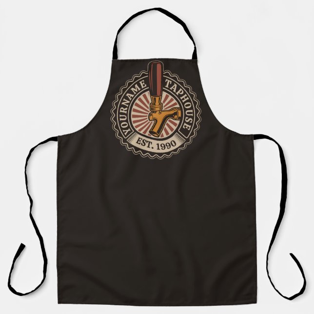 Personalized NAME Craft Beer Taphouse Brewery Bar  Apron (Front)