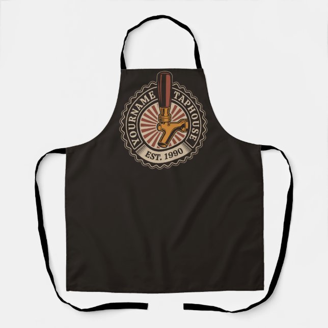 Personalized NAME Craft Beer Taphouse Brewery Bar  Apron (Front)