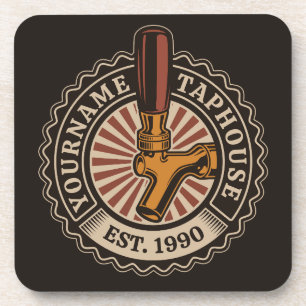 Personalized NAME Craft Beer Taphouse Brewery Bar Beverage Coaster