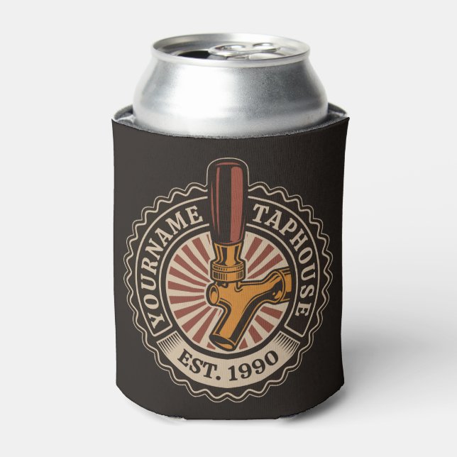 Personalized NAME Craft Beer Taphouse Brewery Bar  Can Cooler (Can Front)