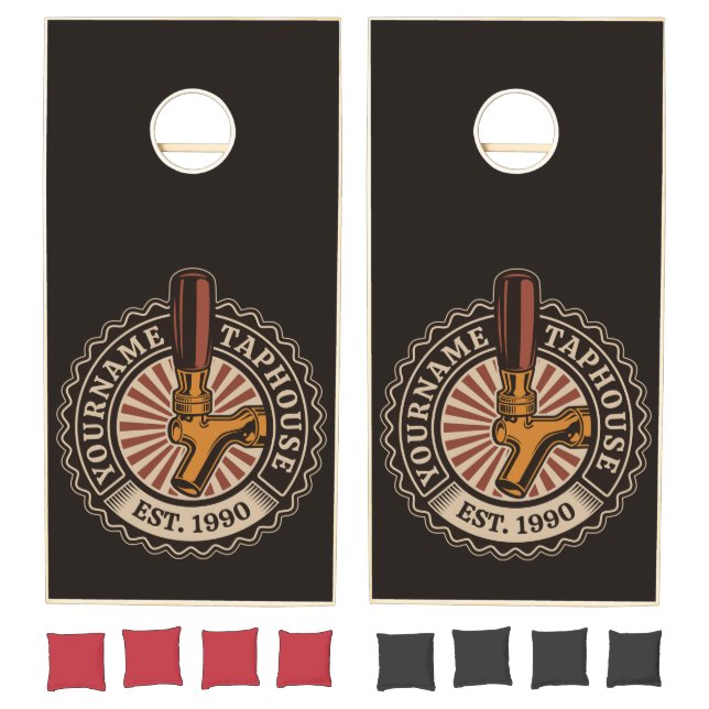Personalized NAME Craft Beer Taphouse Brewery Bar  Cornhole Set (Set)