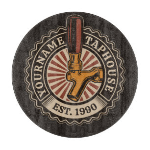 Personalized NAME Craft Beer Taphouse Brewery Bar Cutting Board