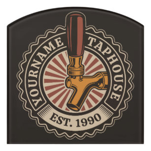 Personalized NAME Craft Beer Taphouse Brewery Bar Door Sign