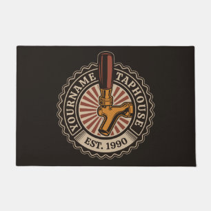 Personalized NAME Craft Beer Taphouse Brewery Bar Doormat