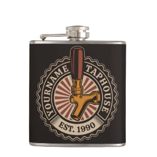 Personalized NAME Craft Beer Taphouse Brewery Bar  Flask