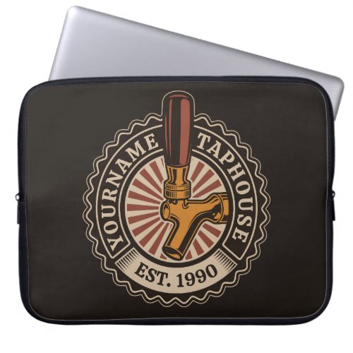 Personalized NAME Craft Beer Taphouse Brewery Bar  Laptop Sleeve