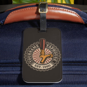Personalized NAME Craft Beer Taphouse Brewery Bar Luggage Tag