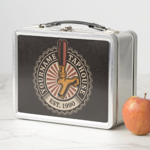 Personalized NAME Craft Beer Taphouse Brewery Bar Metal Lunch Box