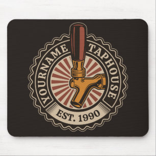 Personalized NAME Craft Beer Taphouse Brewery Bar Mouse Pad