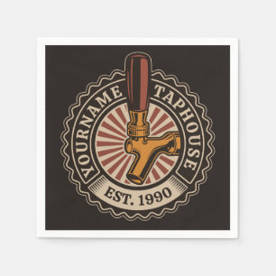 Personalized NAME Craft Beer Taphouse Brewery Bar Napkins