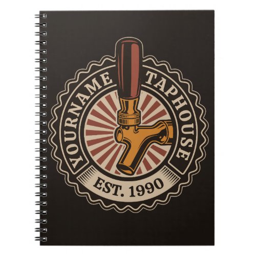 Personalized NAME Craft Beer Taphouse Brewery Bar  Notebook