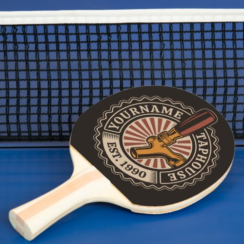 Personalized NAME Craft Beer Taphouse Brewery Bar  Ping Pong Paddle
