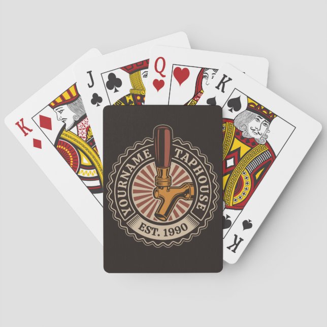 Personalized NAME Craft Beer Taphouse Brewery Bar  Poker Cards (Back)