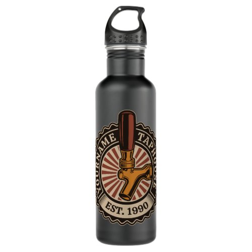 Personalized NAME Craft Beer Taphouse Brewery Bar  Stainless Steel Water Bottle