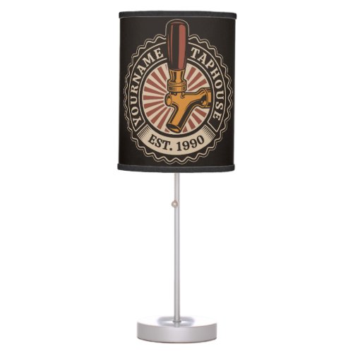 Personalized NAME Craft Beer Taphouse Brewery Bar  Table Lamp