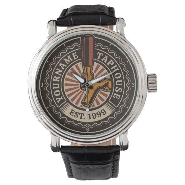 Personalized NAME Craft Beer Taphouse Brewery Bar  Watch (Front)