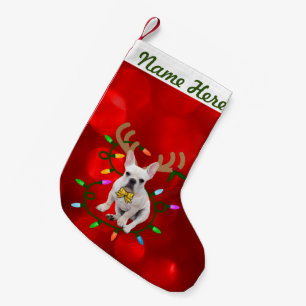 Personalized Name Creamie Frenchie Christmas Small Christmas Stocking