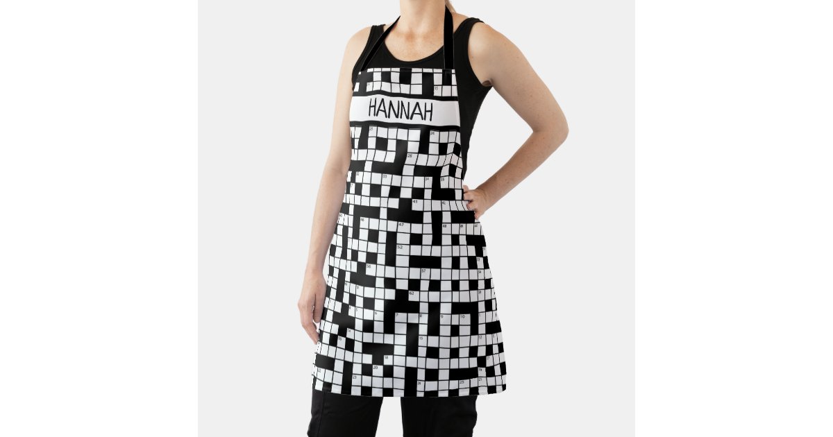 Personalized Name Crossword Puzzle Pattern Apron Zazzle