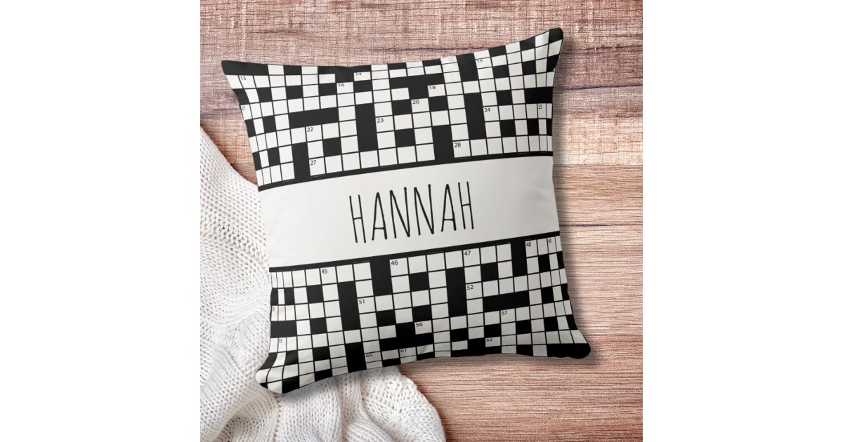 Personalized Name Crossword Puzzle Pattern Throw Pillow Zazzle