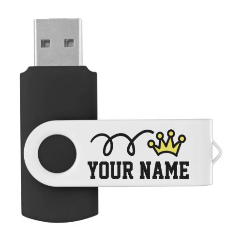 Personalized name crown USB pen flash drive