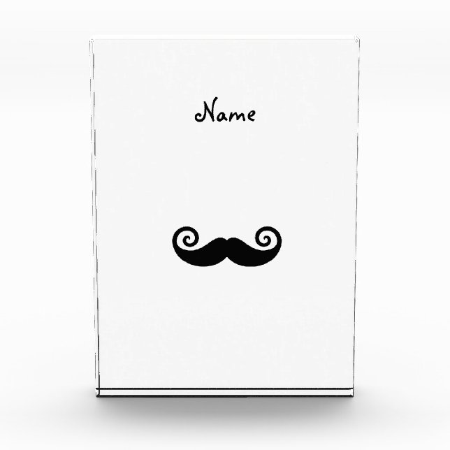 Personalized name Curly mustache Acrylic Award (Front)