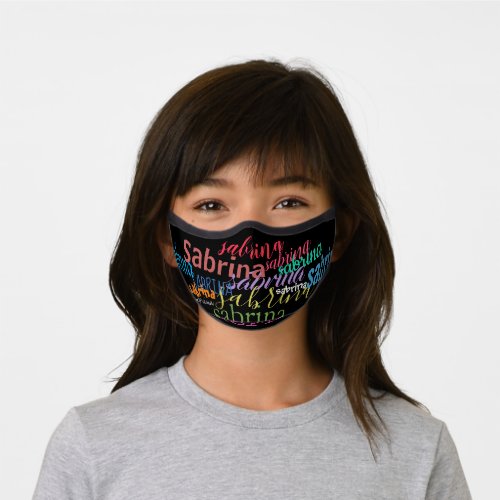 Personalized name custom calligraphy colorful premium face mask