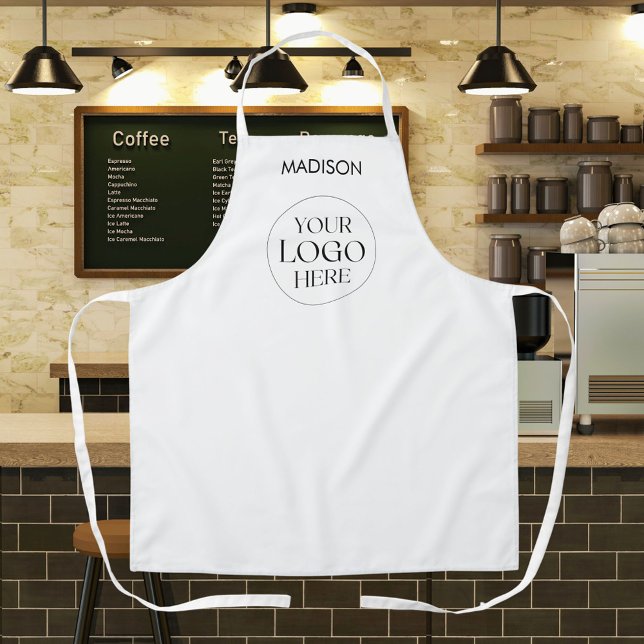 Personalized Name Custom Food Business Logo Simple Apron (Creator Uploaded)