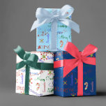 Personalized Name Custom Holiday Christmas Blues Wrapping Paper Sheets<br><div class="desc">This design was created though digital art. It may be personalized in the space provided. Contact me at colorflowcreations@gmail.com if you with to have this design on another product. Purchase my original abstract acrylic painting for sale at www.etsy.com/shop/colorflowart. See more of my creations or follow me at www.facebook.com/colorflowcreations, www.instagram.com/colorflowcreations, www.twitter.com/colorflowart,...</div>