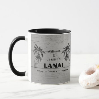 Personalized Name Custom Lanai Tropical Palm Trees Mug by Sozo4all at Zazzle