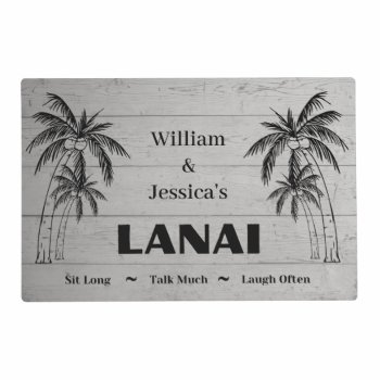 Personalized Name Custom Lanai Tropical Palm Trees Placemat by Sozo4all at Zazzle