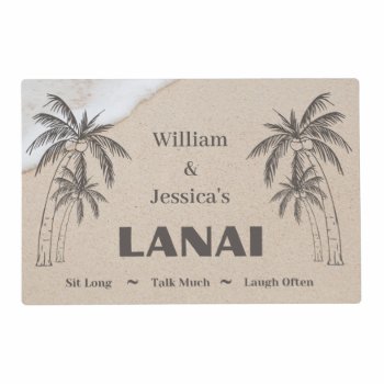 Personalized Name Custom Lanai Tropical Palm Trees Placemat by Sozo4all at Zazzle