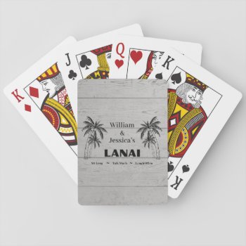 Personalized Name Custom Lanai Tropical Palm Trees Playing Cards by Sozo4all at Zazzle