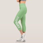 Personalized Name Custom Made Capri Leggings<br><div class="desc">Personalized Name Custom Made Capri Leggings Mint Green. Personalize this custom DIY design with your own name or text. Click customize further to choose your own colors.</div>
