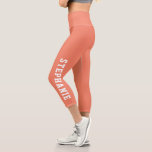 Personalized Name Custom Made Capri Leggings<br><div class="desc">Personalized Name Custom Made Capri Leggings Coral. Personalize this custom DIY design with your own name or text. Click customize further to choose your own colors.</div>