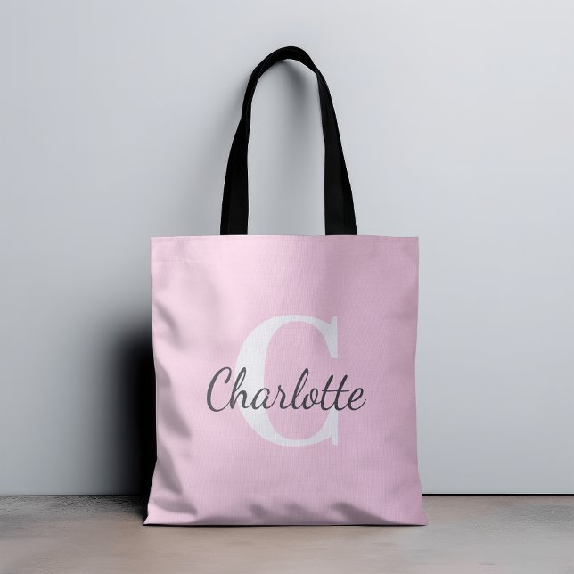Personalized Name Custom Minimalist Monogram Tote Bag (Creator Uploaded)
