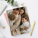 Personalized Name Custom Photo Minimalist Notebook<br><div class="desc">This custom notebook features a photo and simple text.  Add a photo and customize with any text of your choice. #customnotebook #giftformom</div>