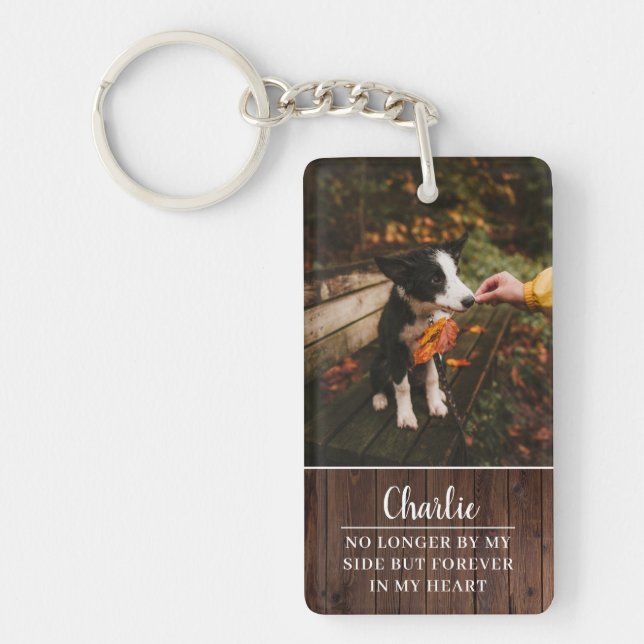Personalized Name Custom Photo Pet Memorial Keychain (Front)