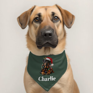 Personalized Name Custom Rottweiler Dog Christmas  Pet Bandana Collar