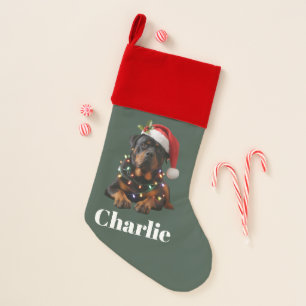 Personalized Name Custom Rottweiler Dog Christmas  Stocking