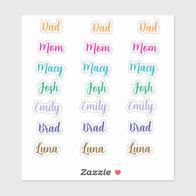 Personalized Name Custom Stickers (Sheet)