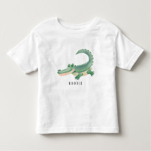 Personalized Name Cute Alligator / Gator Kids Toddler T-shirt