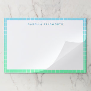 Personalized Name Cute Bright Blue Border Unique Paper Pad