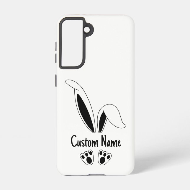 Personalized Name Cute Bunny Easter Samsung Galaxy Case (Back)