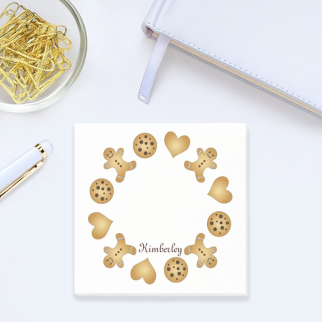 Personalized Name Cute Cookie Gingerbread Man Post-it Notes (Creator Uploaded)